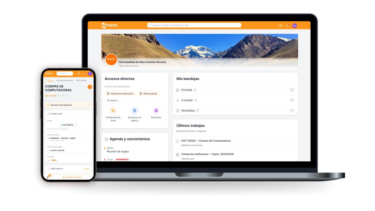 Tramix en versión web y mobile